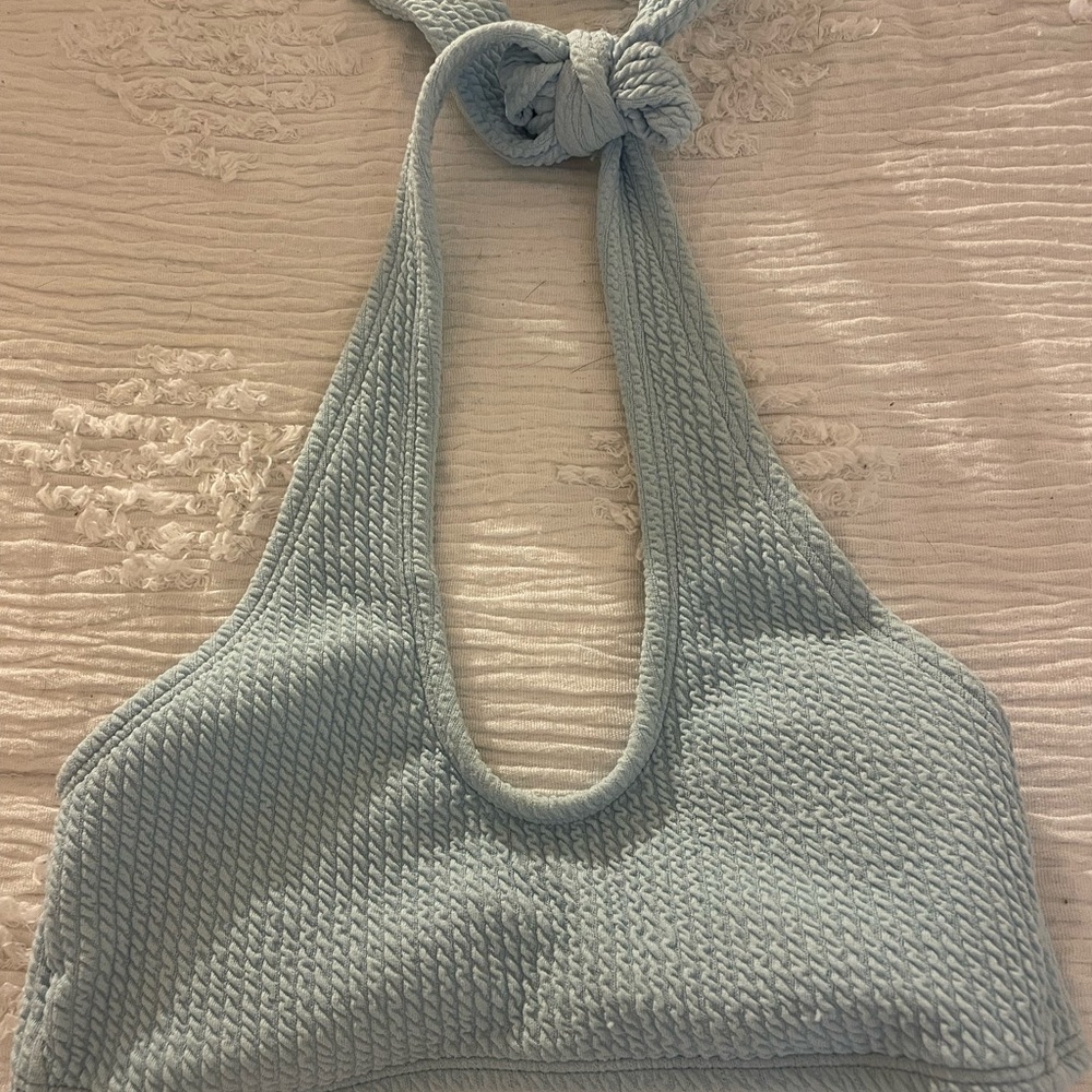 Xs blue halter bikini top